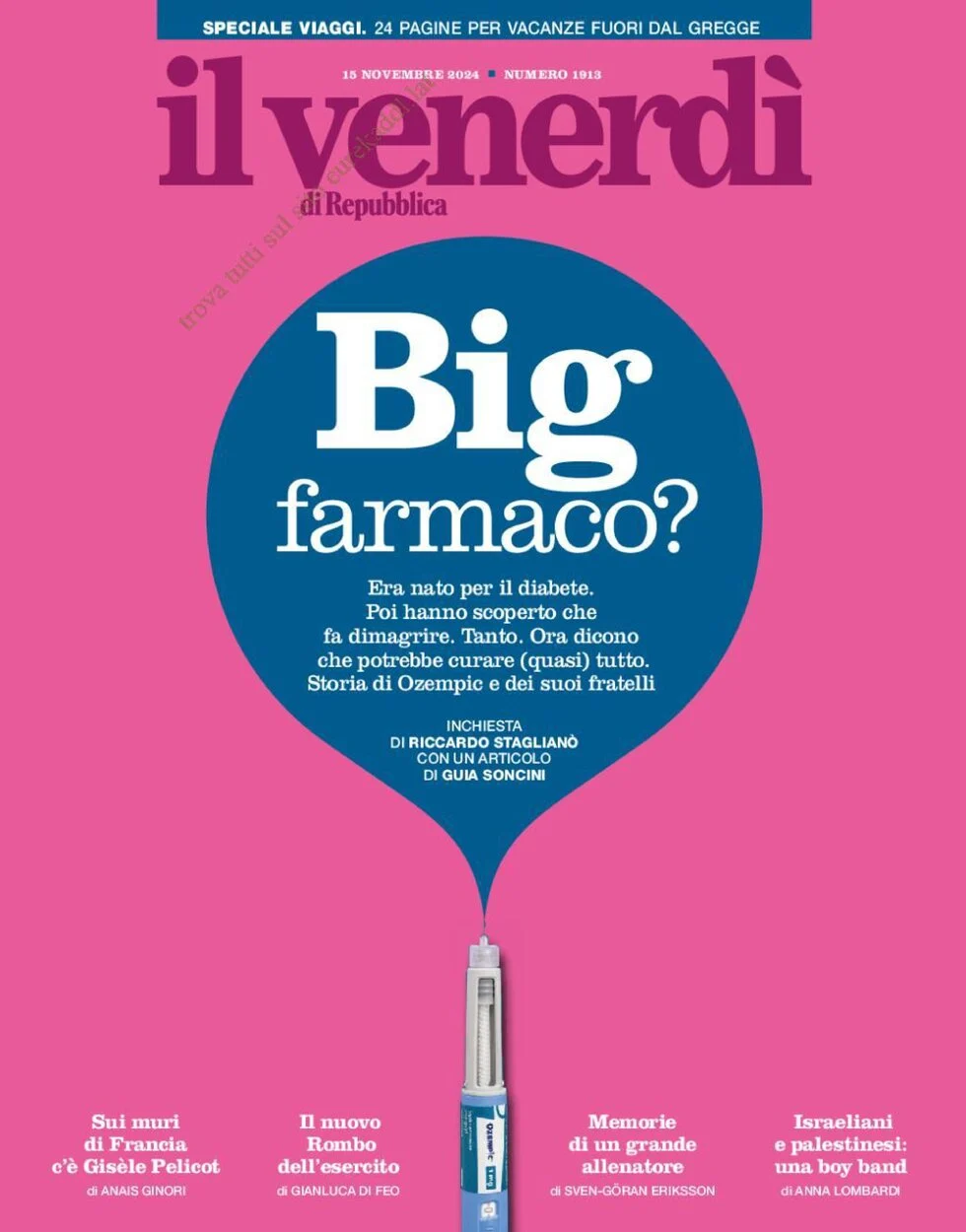 anteprima della prima pagina di il-venerd-di-repubblica del 15/11/2024