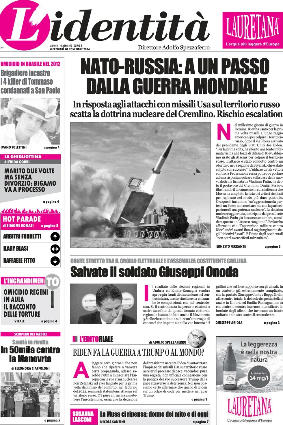 anteprima della prima pagina di L'Identità