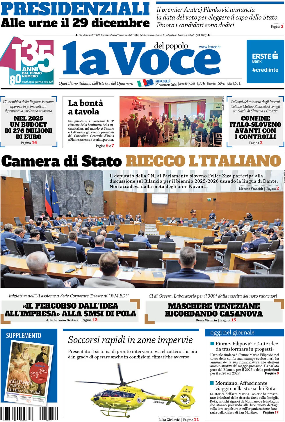 anteprima della prima pagina di La Voce del popolo