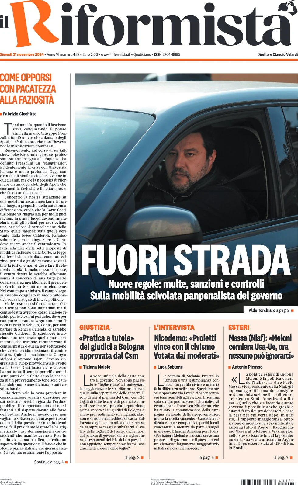 anteprima della prima pagina di Il Riformista