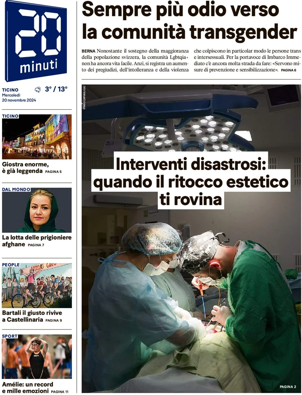 anteprima della prima pagina di 20 Minuti