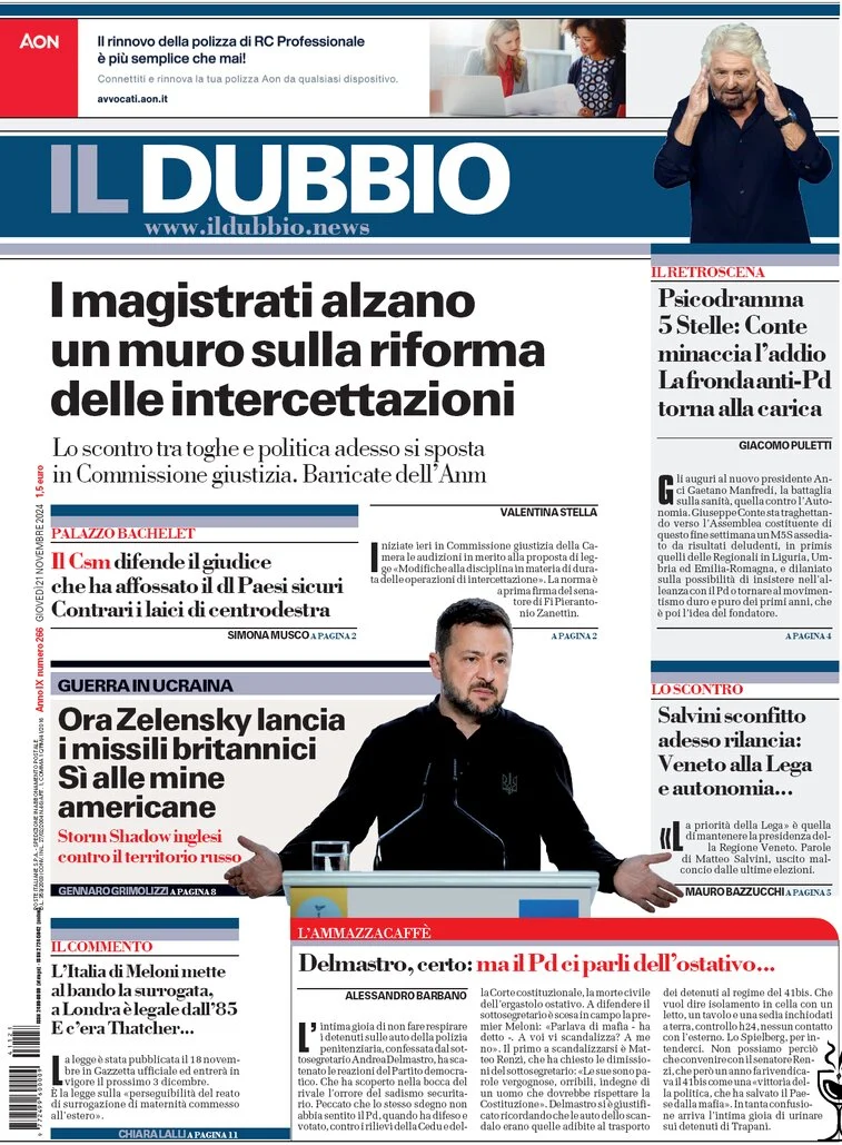 anteprima della prima pagina di Il Dubbio