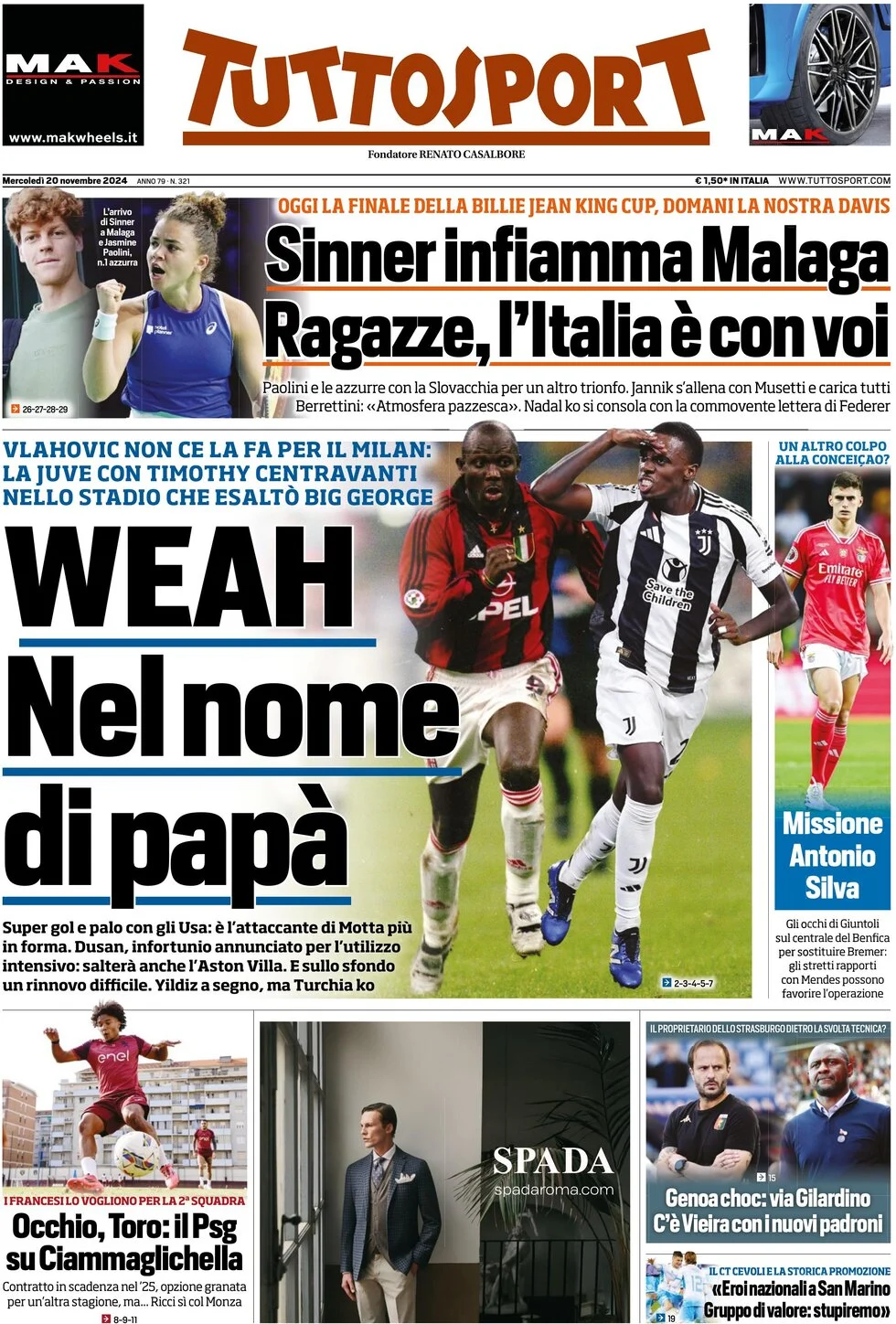 anteprima della prima pagina di Tuttosport