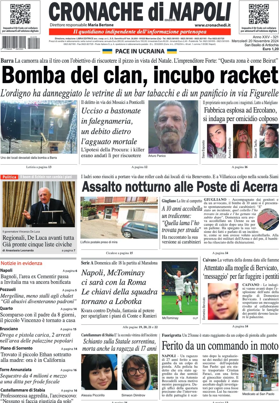 anteprima della prima pagina di Cronache di Napoli