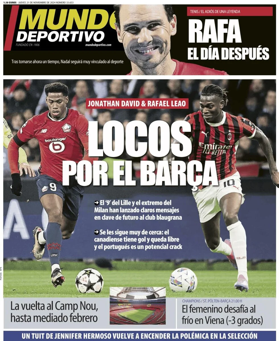 anteprima della prima pagina di Mundo Deportivo