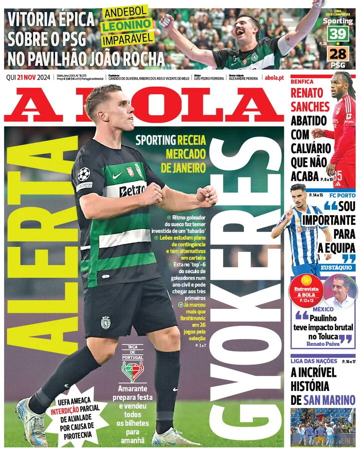 anteprima della prima pagina di A Bola