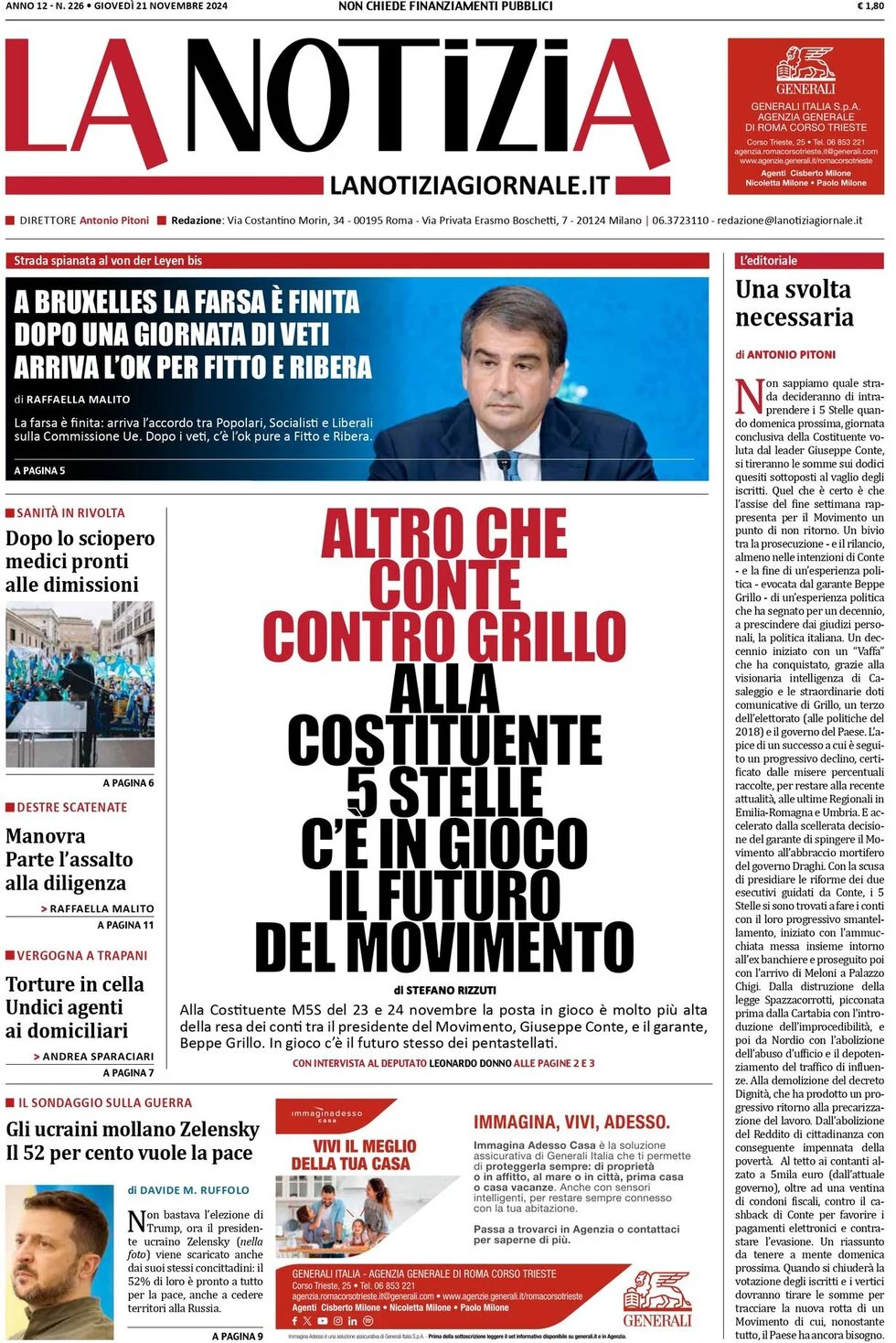 anteprima della prima pagina di La Notizia