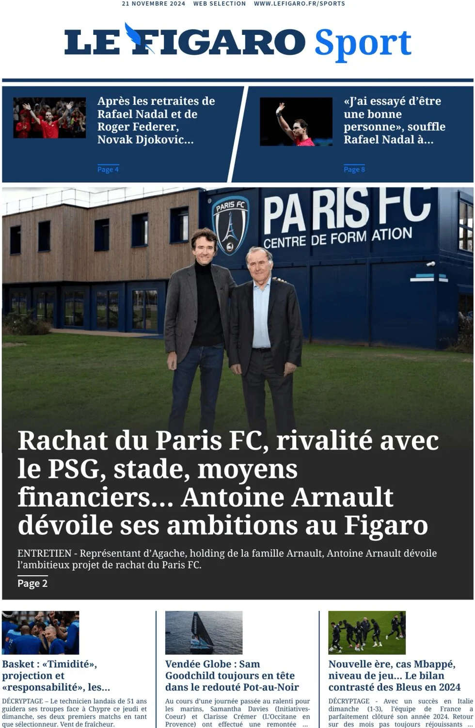 anteprima della prima pagina di Le Figaro SPORT