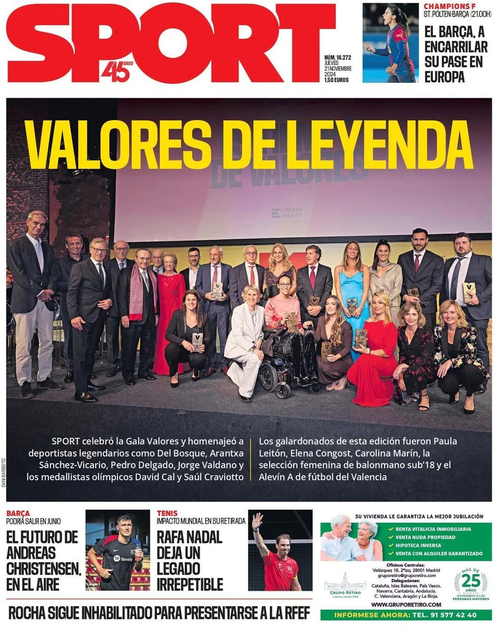 anteprima della prima pagina di SPORT (Barcelona)