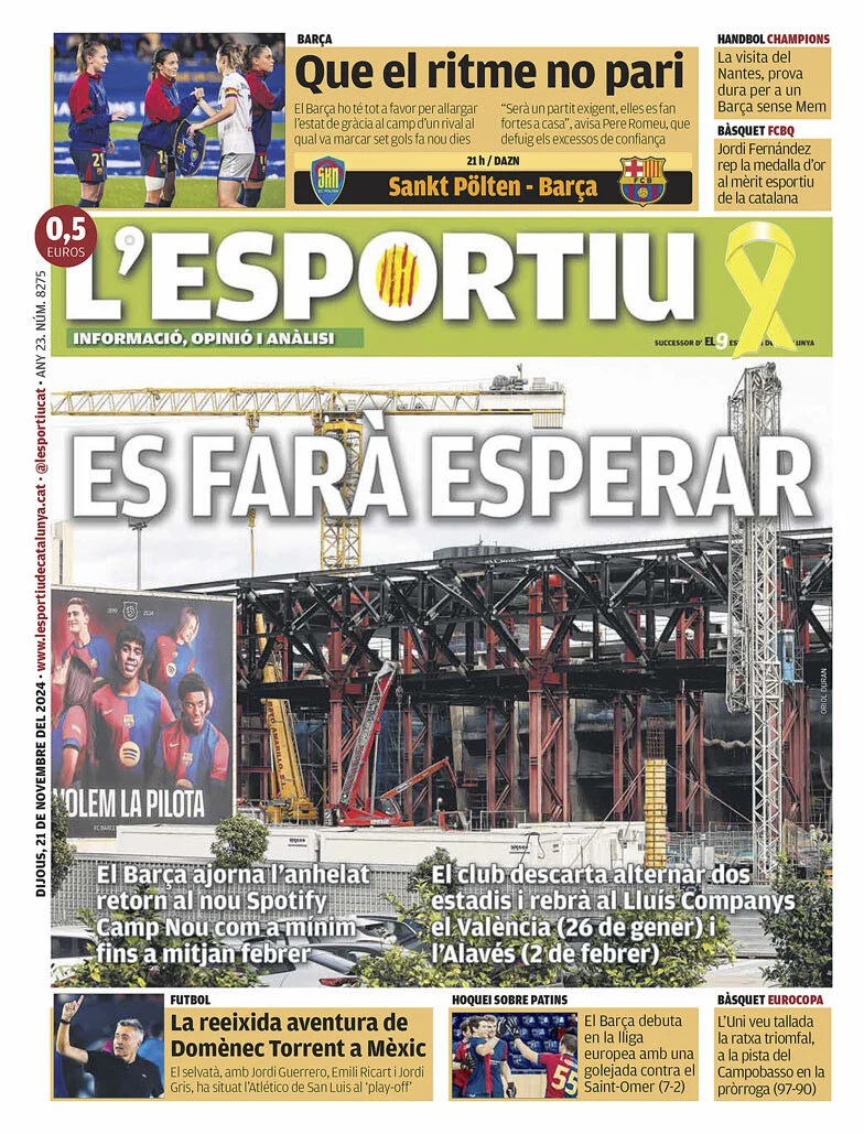 anteprima della prima pagina di L'Esportiu