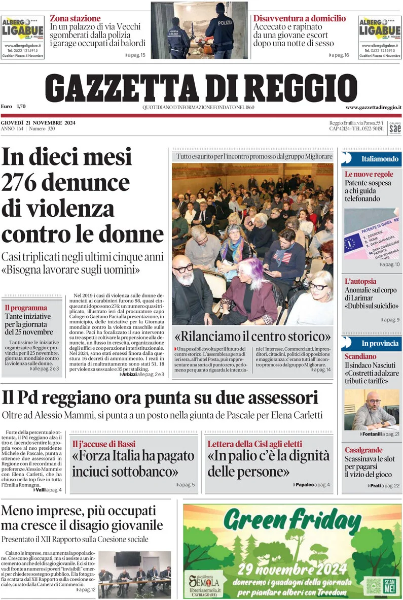 anteprima della prima pagina di Gazzetta di Reggio