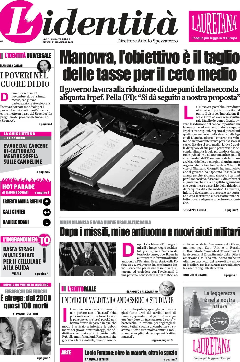 anteprima della prima pagina di L'Identità