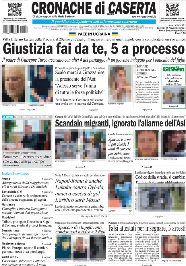 anteprima della prima pagina di Cronache di Caserta