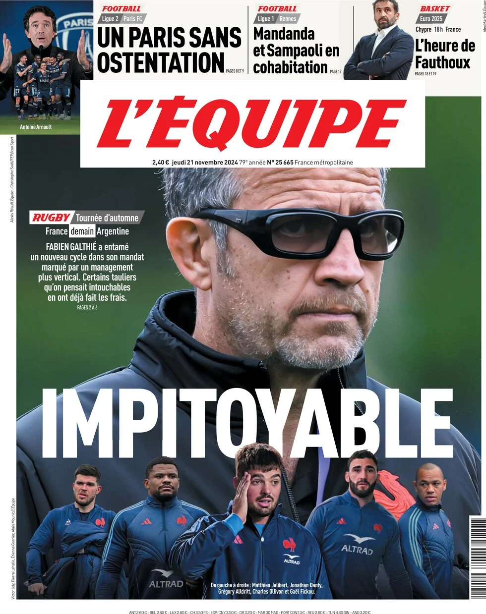 anteprima della prima pagina di L'Equipe