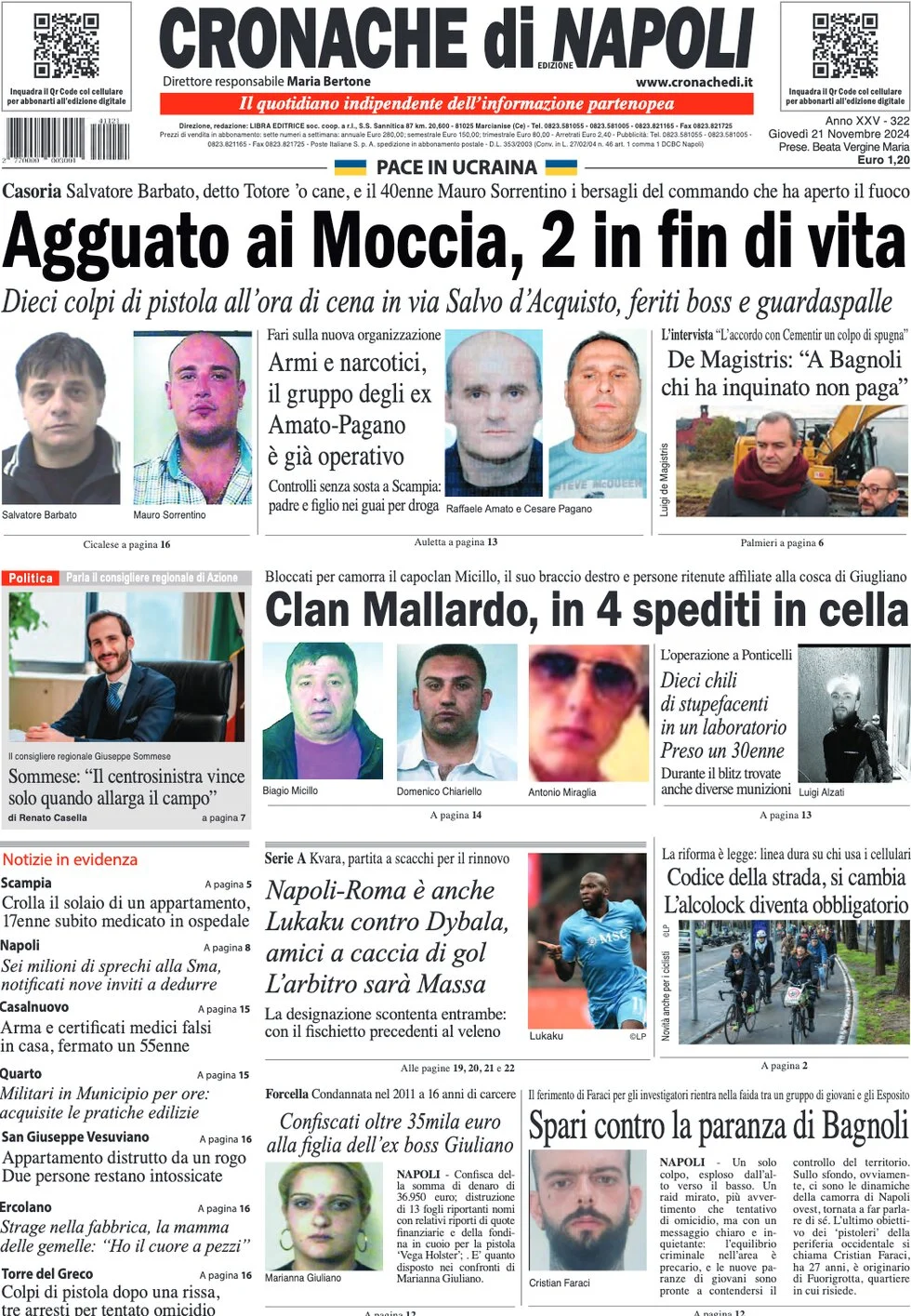 anteprima della prima pagina di Cronache di Napoli