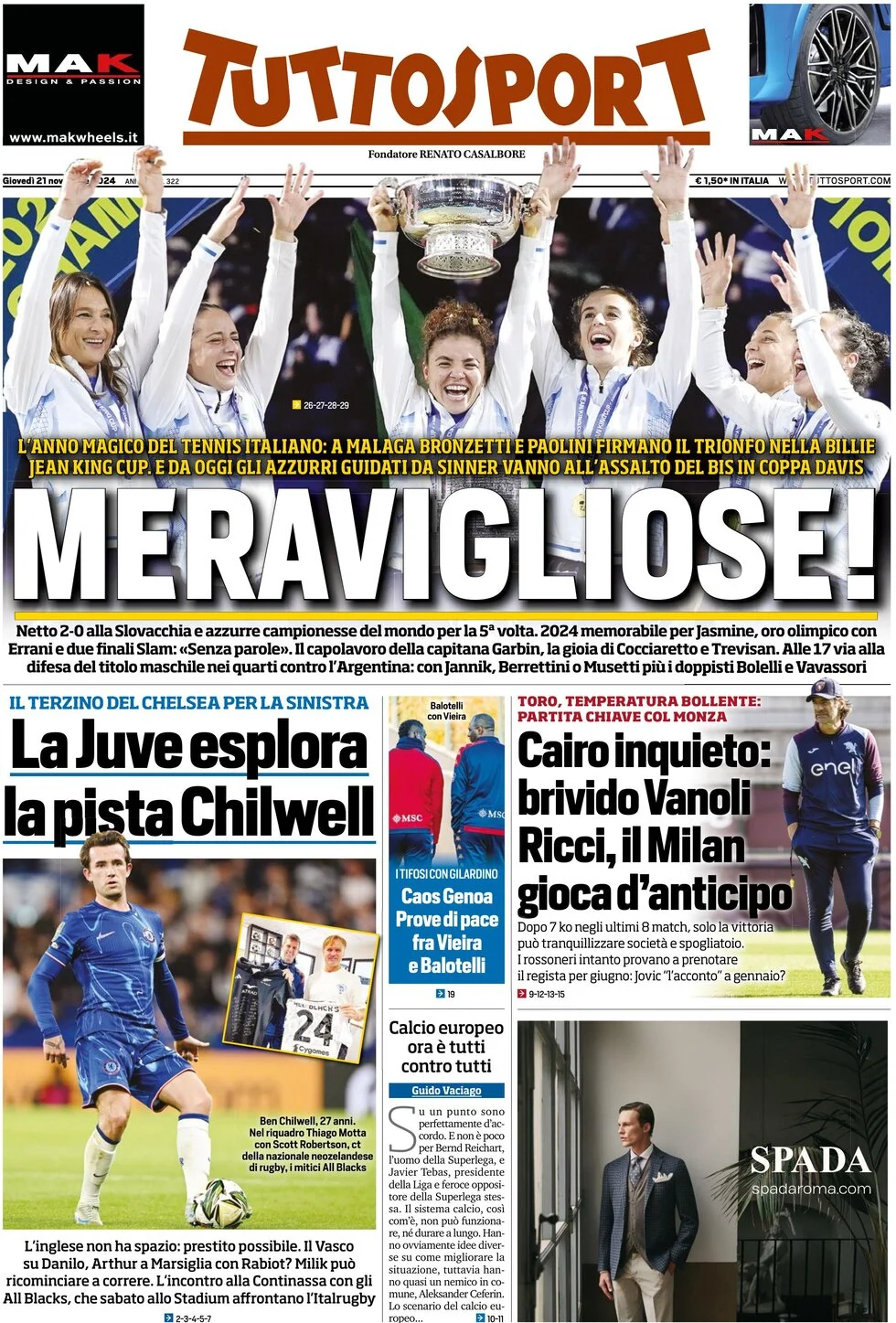 anteprima della prima pagina di Tuttosport