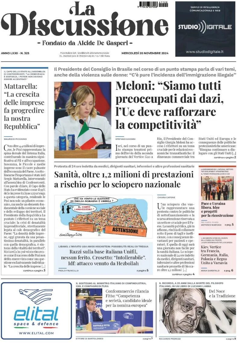 anteprima della prima pagina di La Discussione