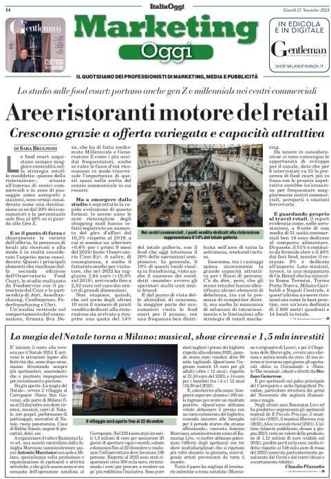 anteprima della prima pagina di Marketing Oggi