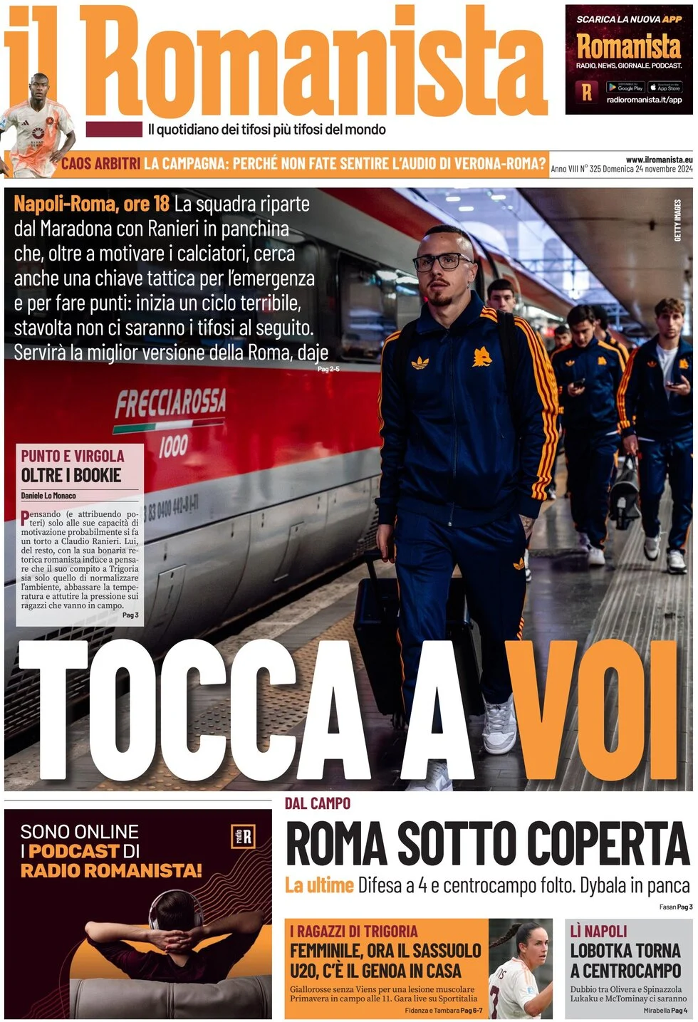 anteprima della prima pagina di il-romanista del 24/11/2024