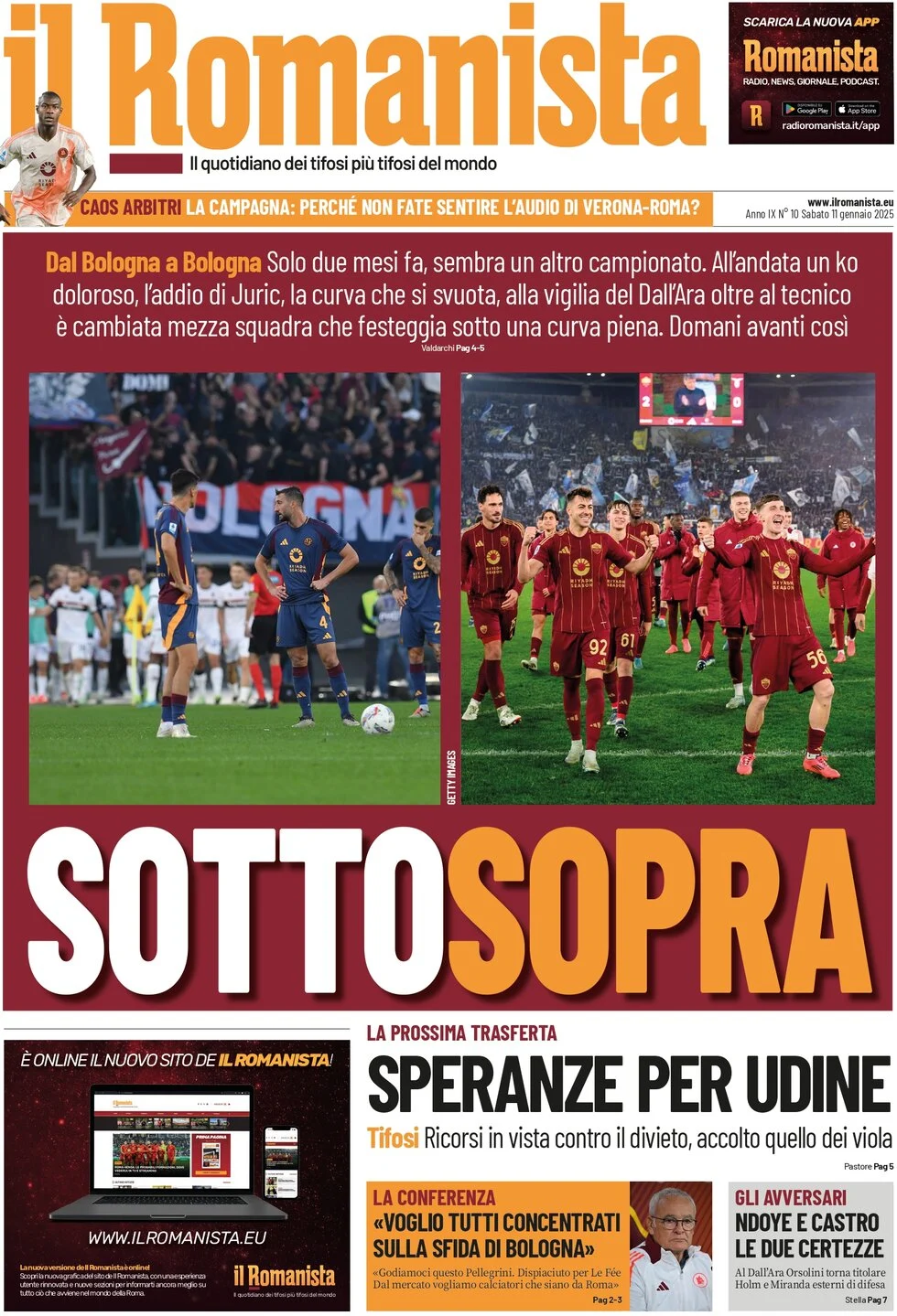 anteprima della prima pagina di il-romanista del 11/01/2025