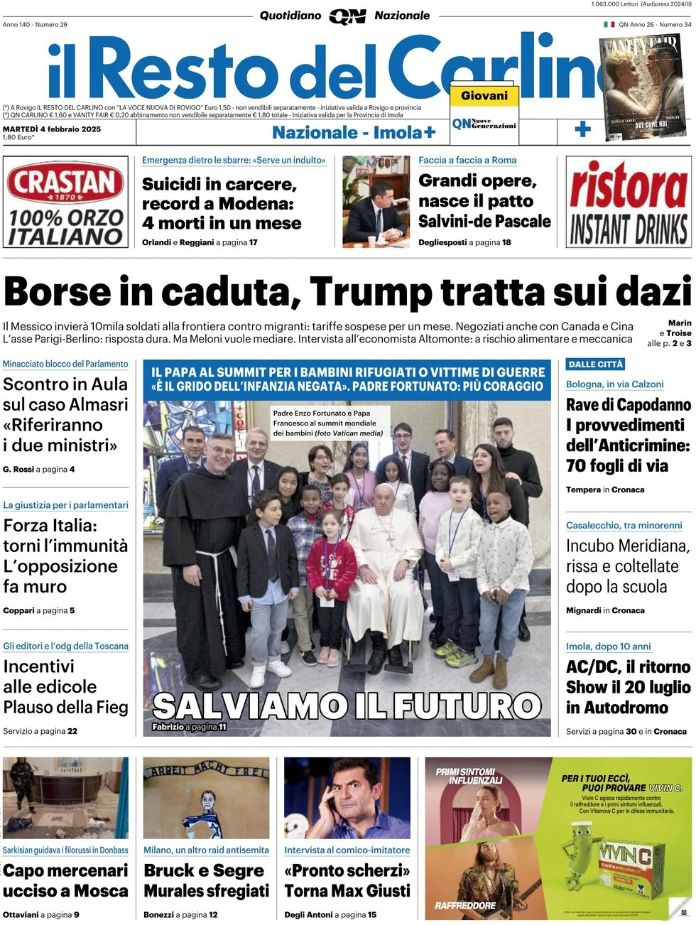 anteprima della prima pagina di il-resto-del-carlino del 04/02/2025