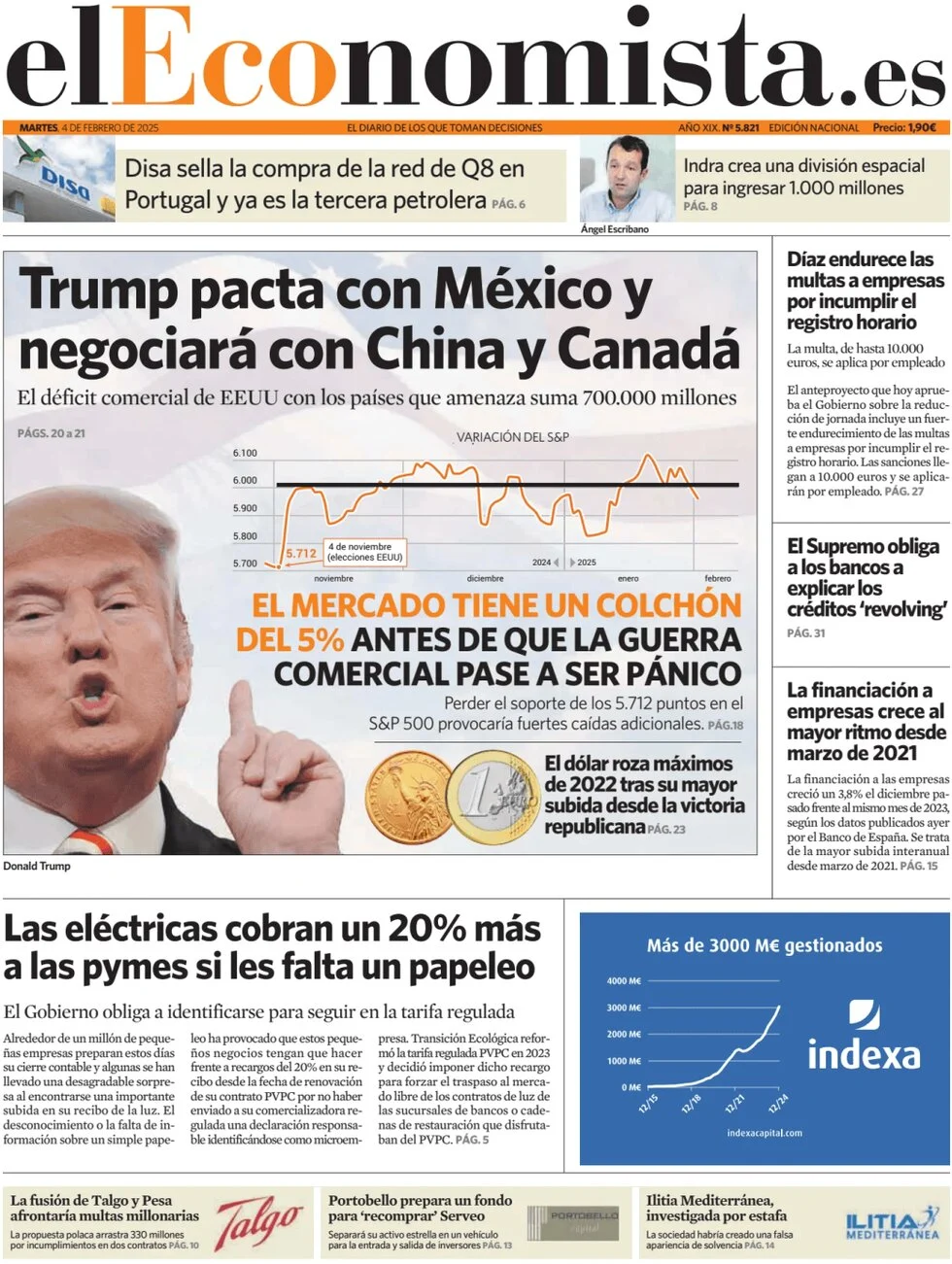anteprima della prima pagina di el-economista del 04/02/2025
