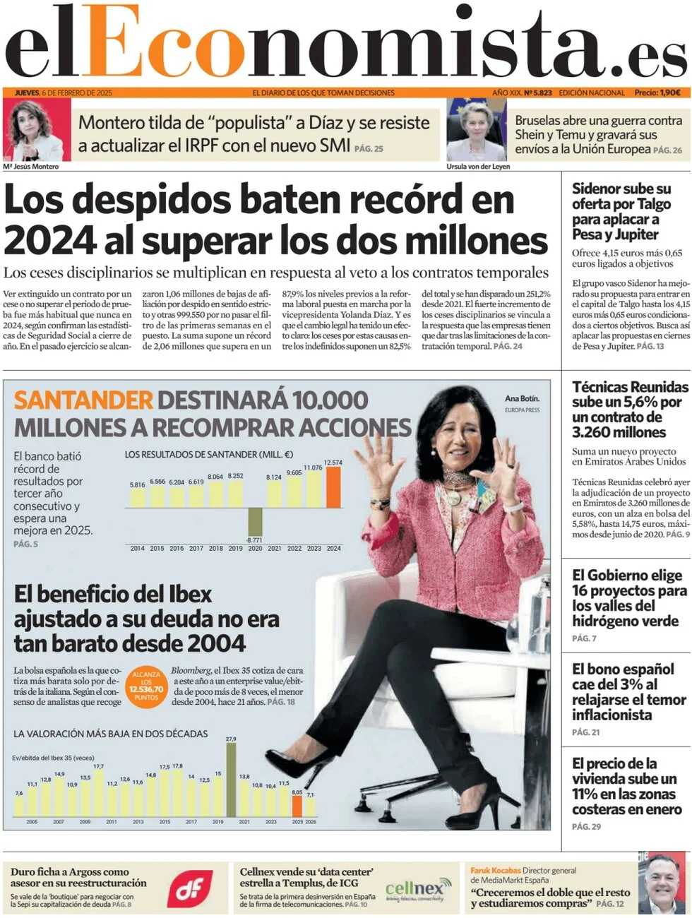 anteprima della prima pagina di el-economista del 06/02/2025