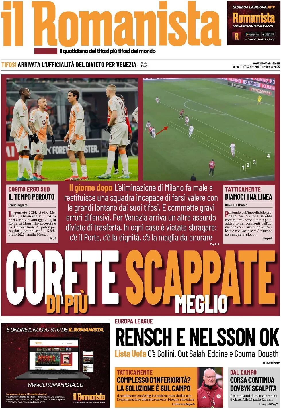 anteprima della prima pagina di il-romanista del 07/02/2025