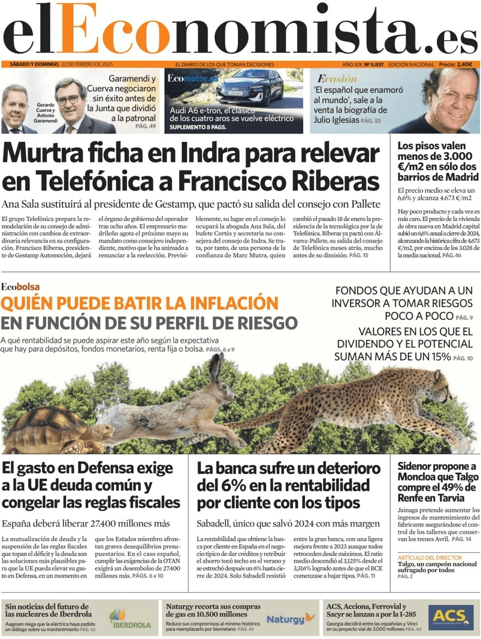 anteprima della prima pagina di el-economista del 22/02/2025