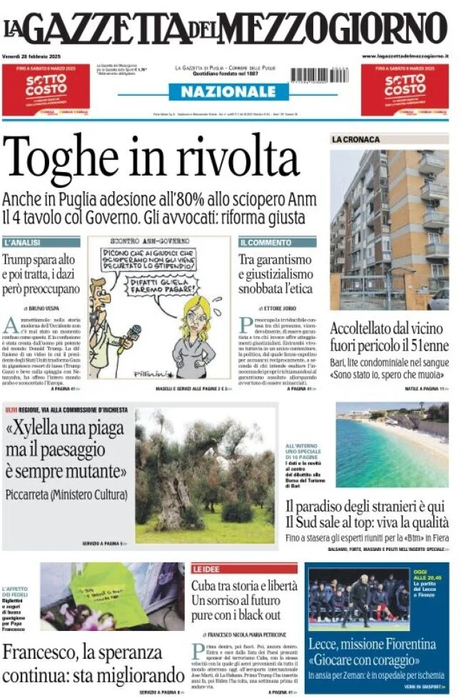 anteprima della prima pagina di la-gazzetta-del-mezzogiorno-basilicata del 28/02/2025