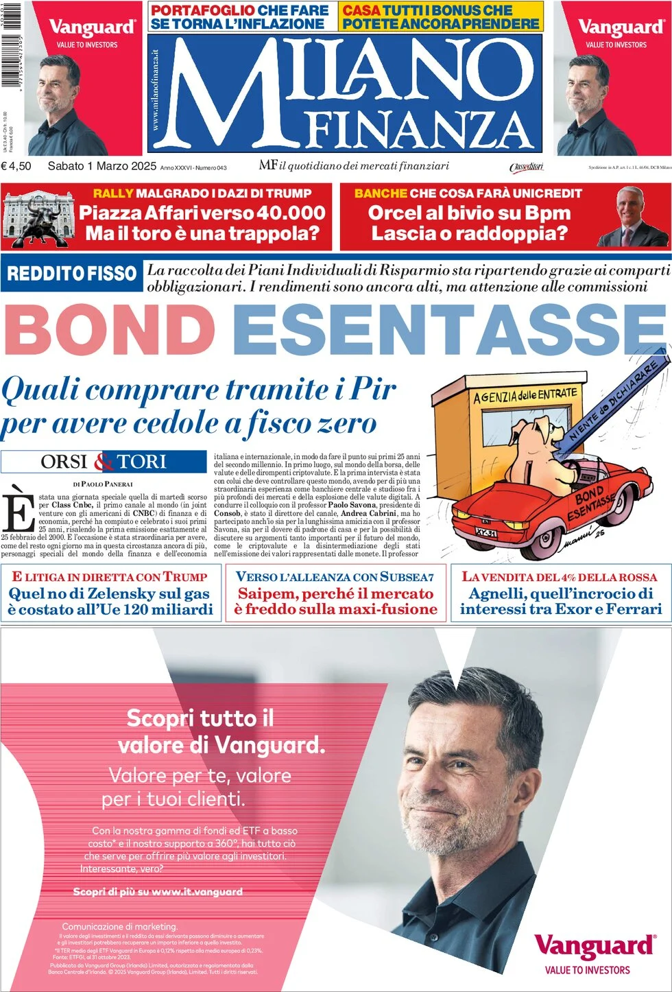 anteprima della prima pagina di mf-milano-finanza del 01/03/2025