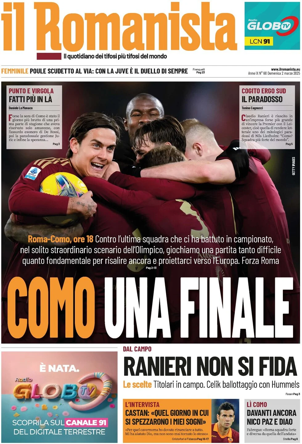 anteprima della prima pagina di il-romanista del 02/03/2025