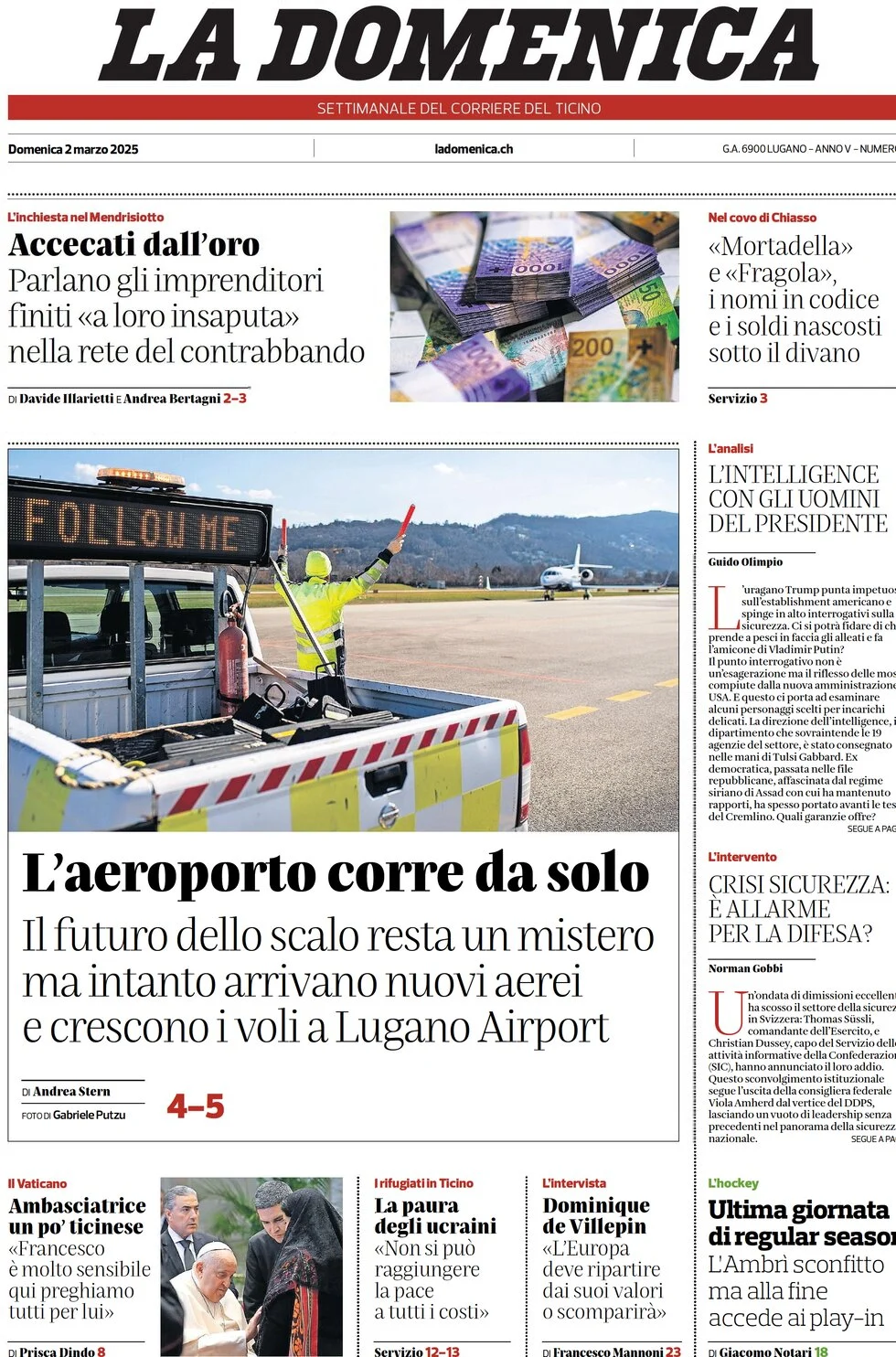 anteprima della prima pagina di corriere-del-ticino del 02/03/2025