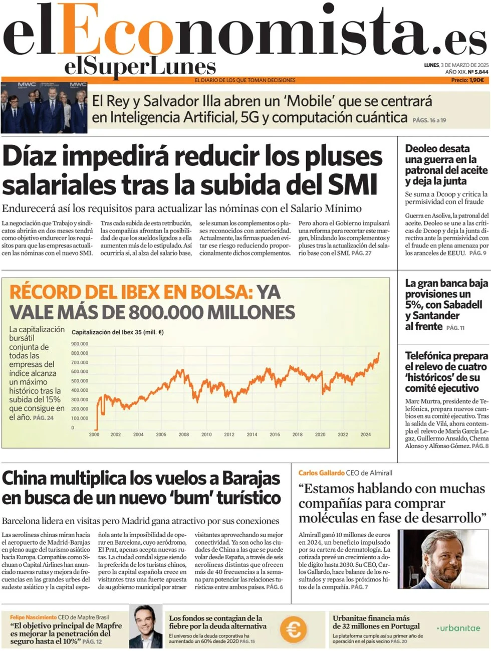 anteprima della prima pagina di el-economista del 03/03/2025