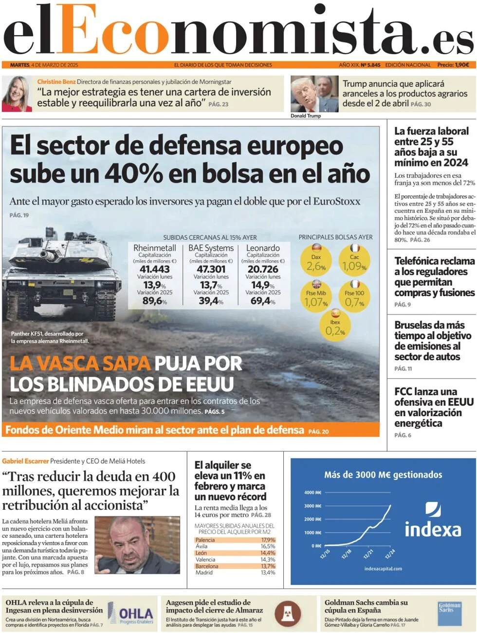 anteprima della prima pagina di el-economista del 04/03/2025
