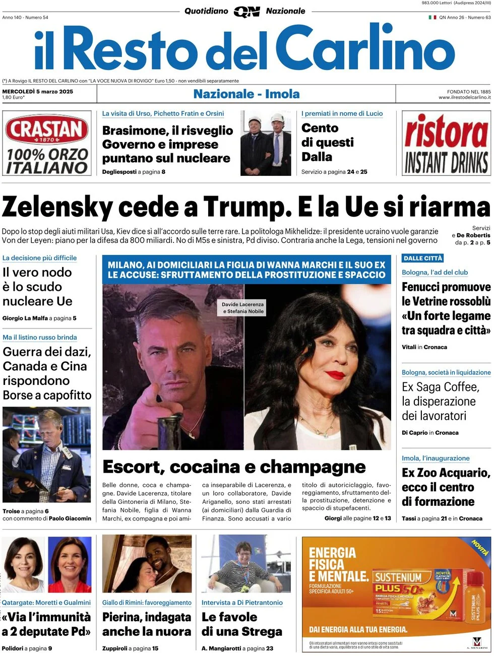 anteprima della prima pagina di il-resto-del-carlino del 05/03/2025