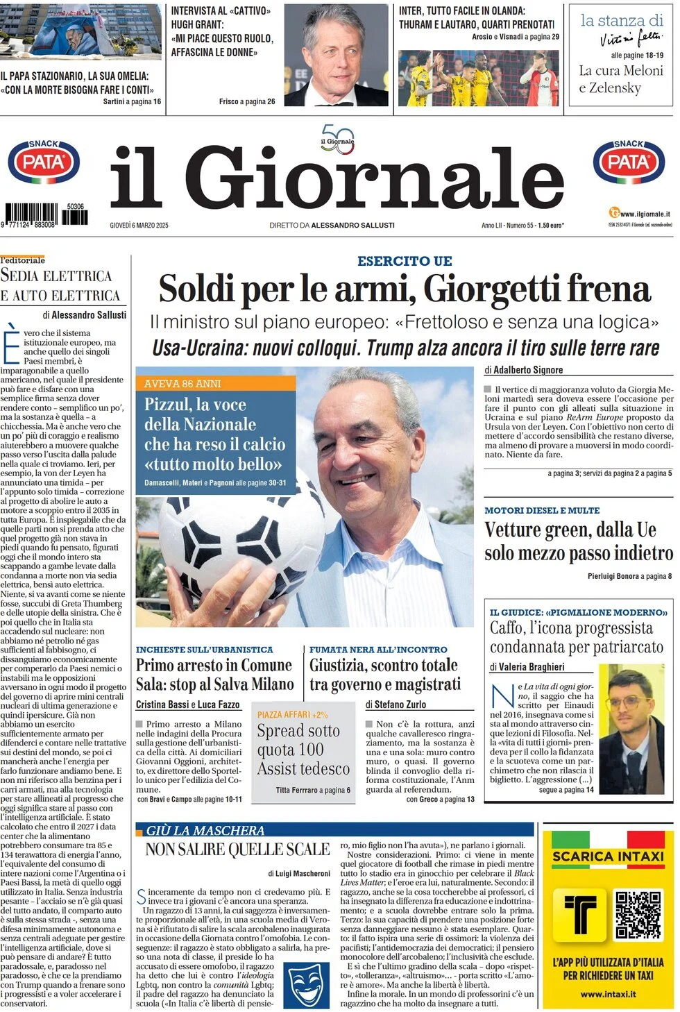 anteprima della prima pagina di il-giornale del 06/03/2025