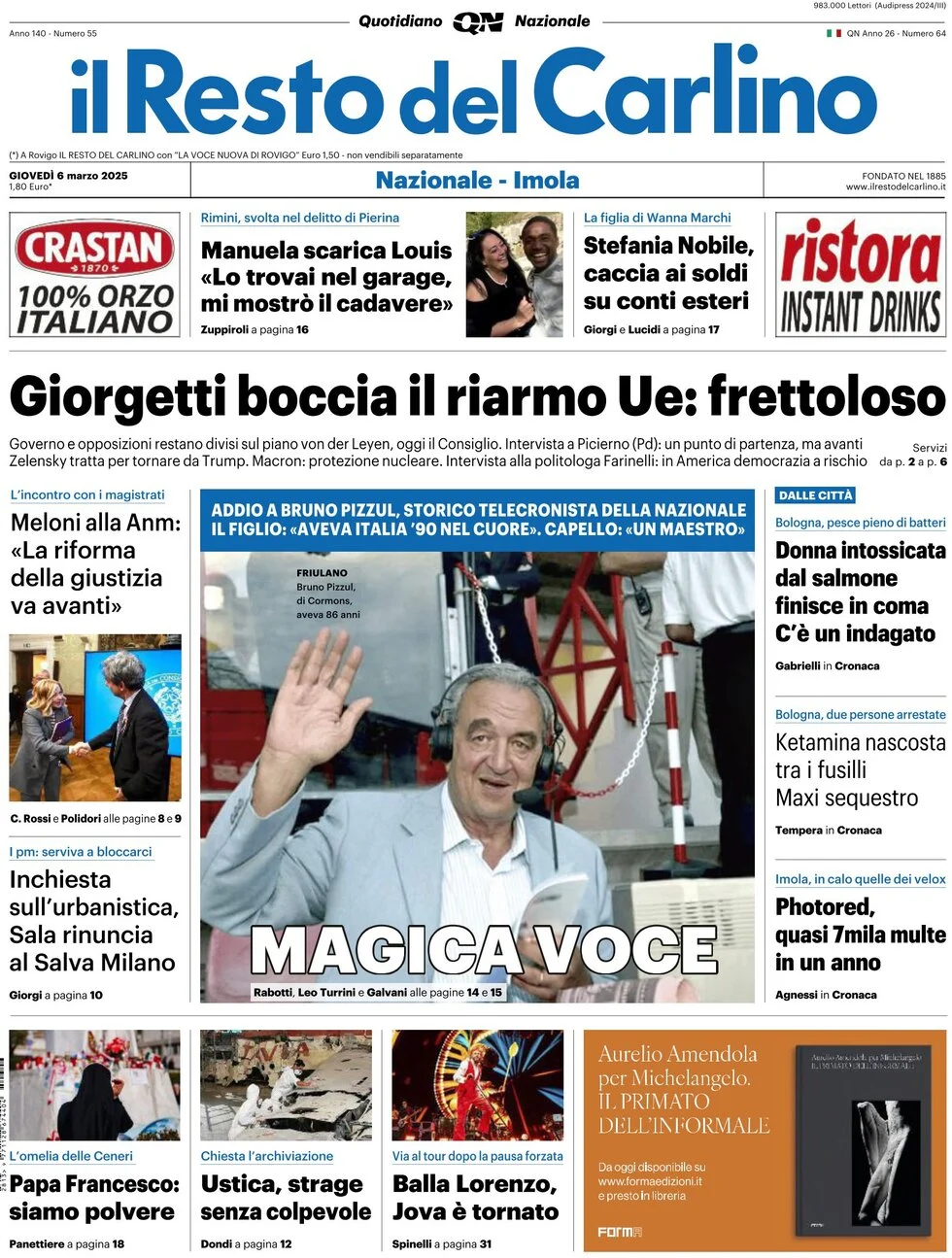 anteprima della prima pagina di il-resto-del-carlino del 06/03/2025
