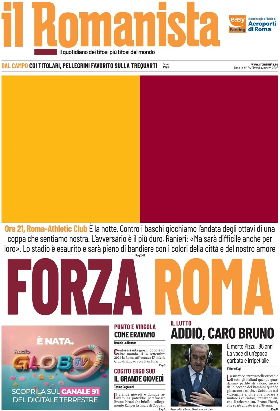 anteprima della prima pagina di il-romanista del 07/03/2025