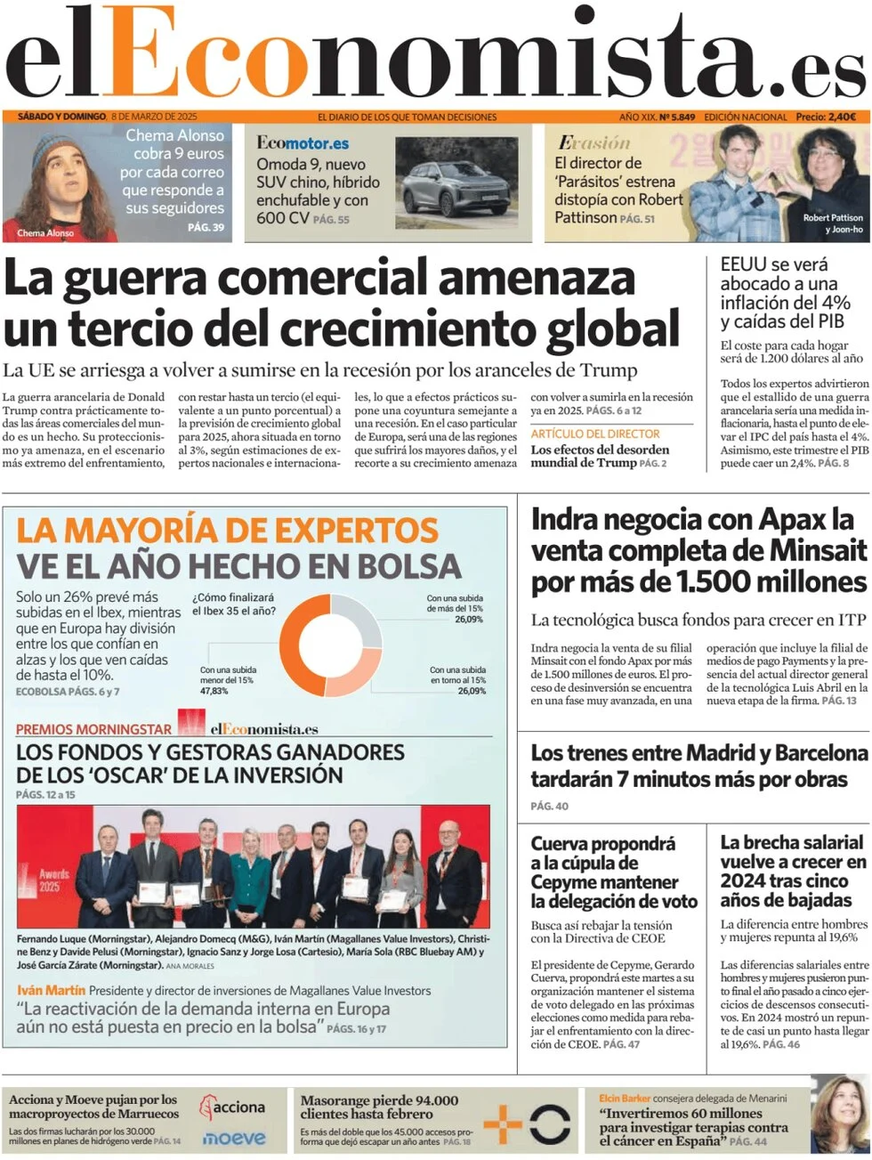 anteprima della prima pagina di el-economista del 08/03/2025
