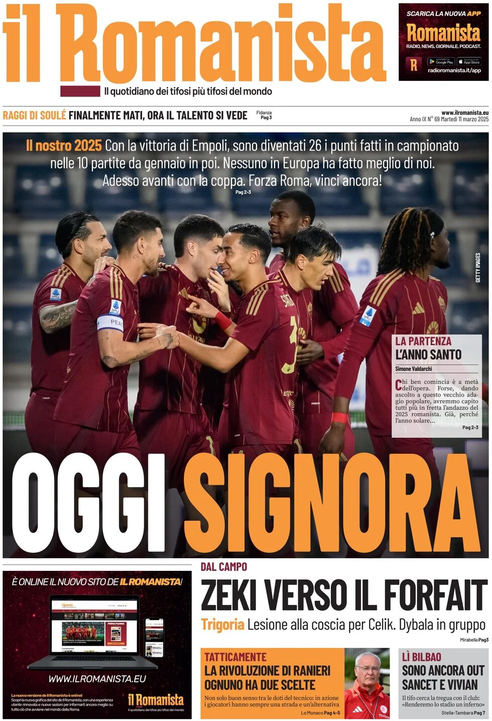 anteprima della prima pagina di il-romanista del 11/03/2025
