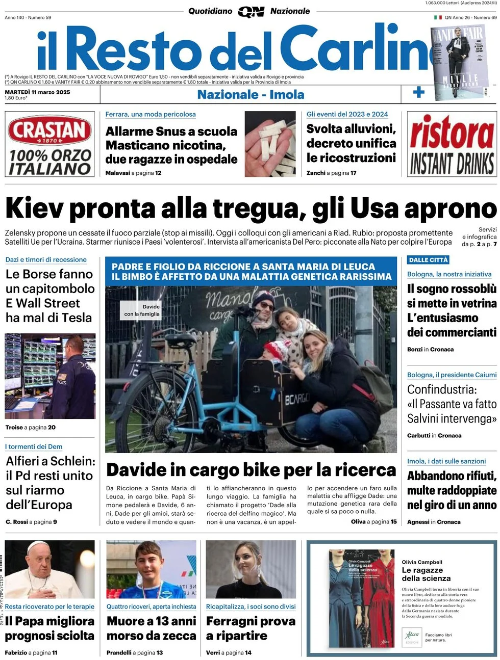 anteprima della prima pagina di il-resto-del-carlino del 11/03/2025