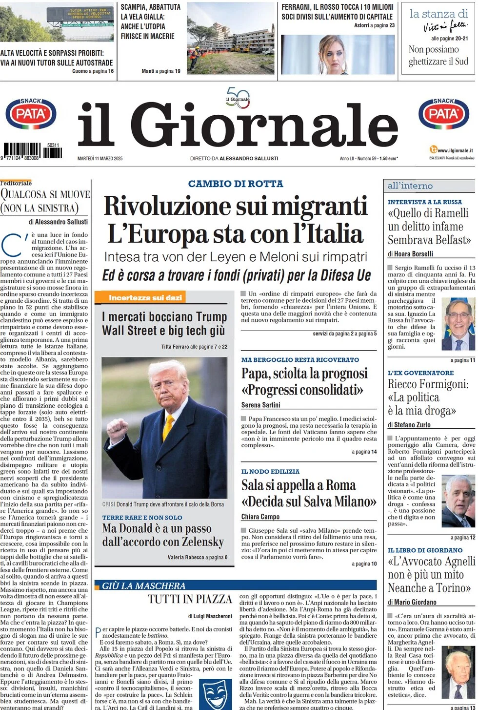 anteprima della prima pagina di il-giornale del 11/03/2025