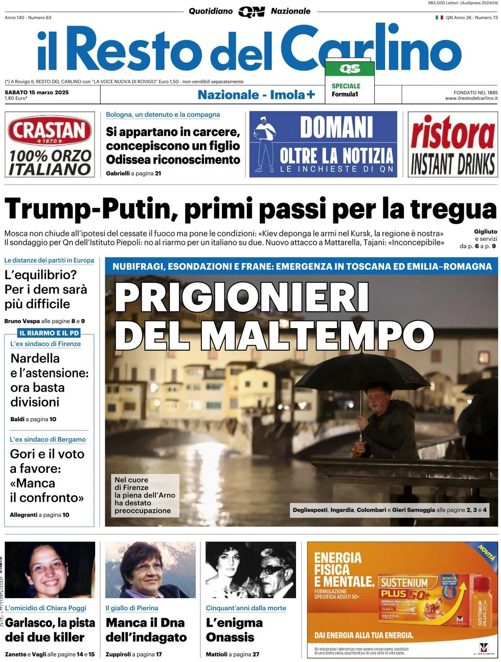 anteprima della prima pagina di il-resto-del-carlino del 15/03/2025