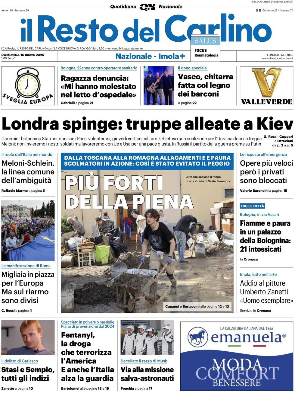anteprima della prima pagina di il-resto-del-carlino del 16/03/2025