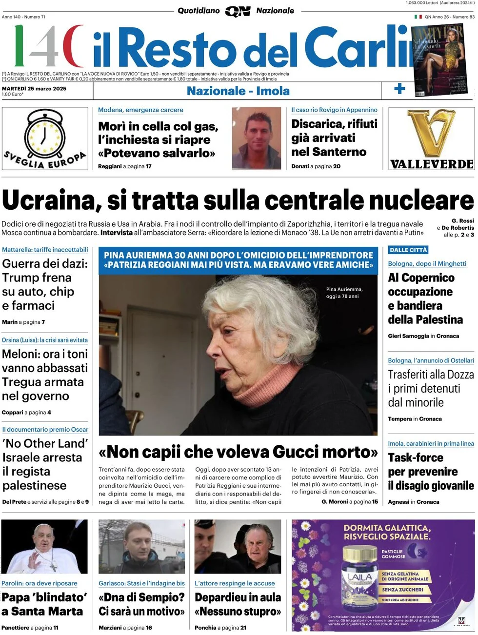 anteprima della prima pagina di il-resto-del-carlino del 25/03/2025
