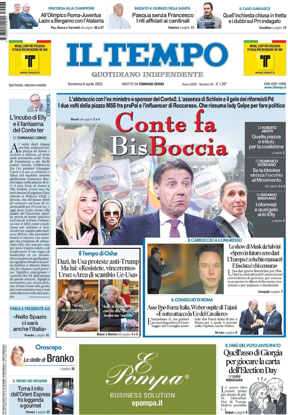 anteprima della prima pagina di il-tempo del 06/04/2025
