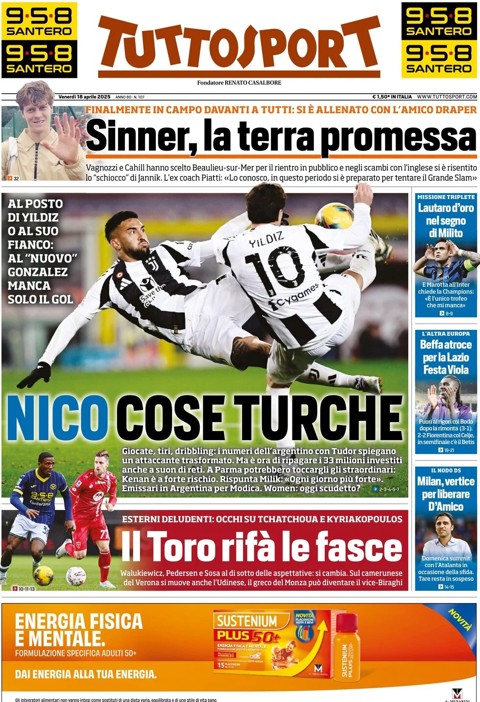 anteprima della prima pagina di Tuttosport