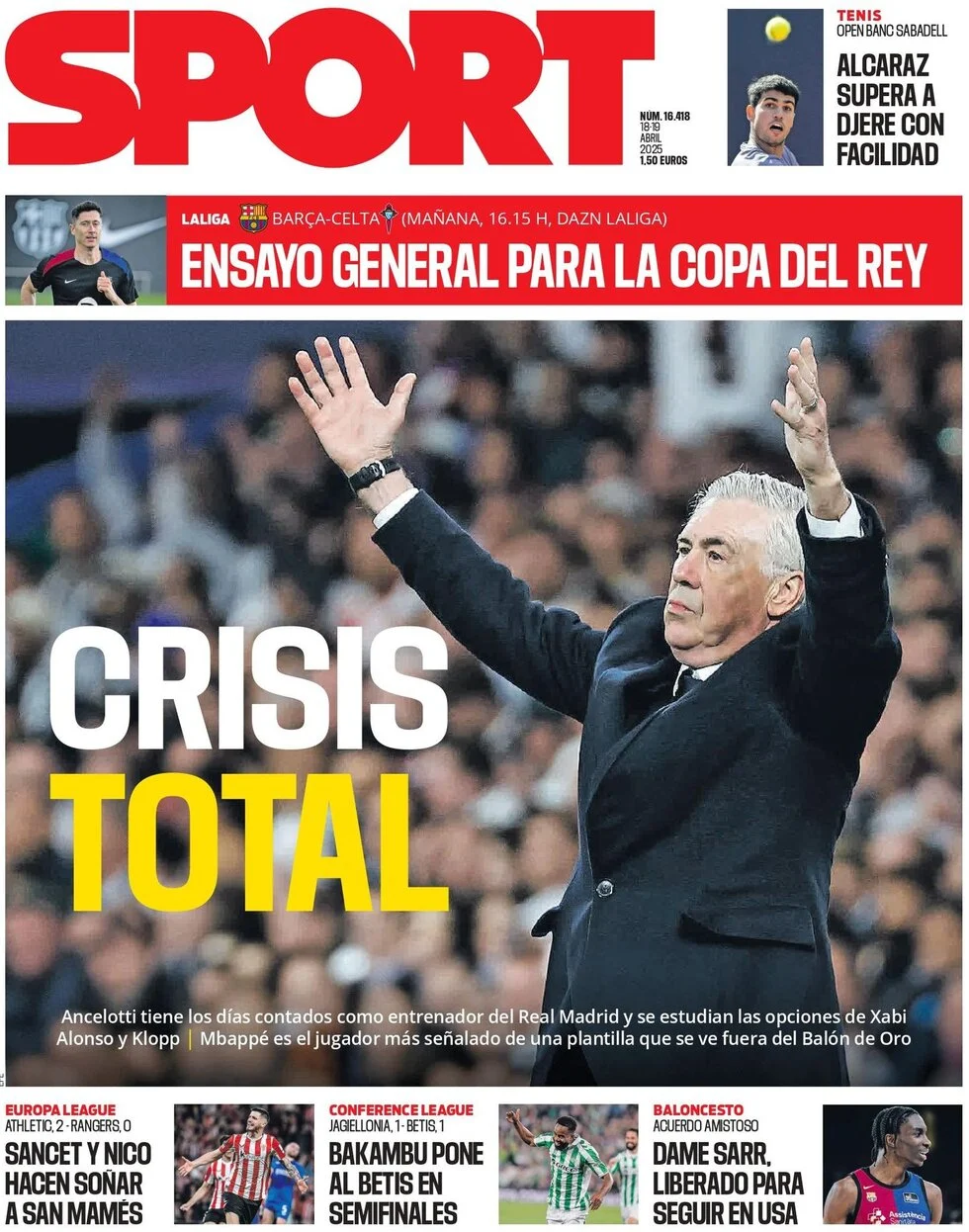anteprima della prima pagina di SPORT (Barcelona)