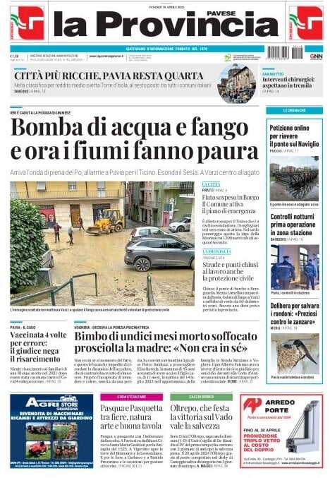 anteprima della prima pagina di La Provincia Pavese